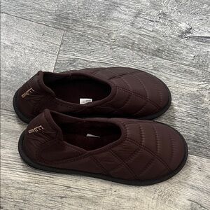 L.L. Bean Quilted Slip-On House Shoes - Deep Brown